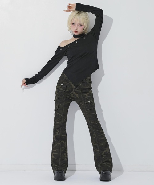 ANAP（アナップ）の「カモフラ フレアパンツ（その他パンツ・レディース・カーキ・S/M）」の8枚目の写真