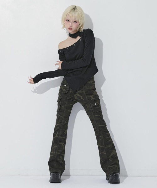 ANAP（アナップ）の「カモフラ フレアパンツ（その他パンツ・レディース・カーキ・S/M）」の9枚目の写真