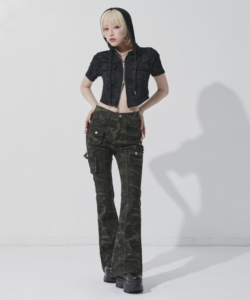 ANAP（アナップ）の「カモフラ フレアパンツ（その他パンツ・レディース・カーキ・S/M）」の10枚目の写真