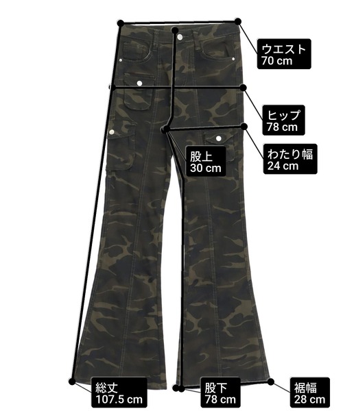 ANAP（アナップ）の「カモフラ フレアパンツ（その他パンツ・レディース・カーキ・S/M）」の21枚目の写真