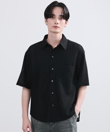 LUENNA | 【LUENNA】Openwork Half Sleeve Regular Collar Shirt / 透かし編み半袖メッシュレギュラーシャツ(シャツ/ブラウス)