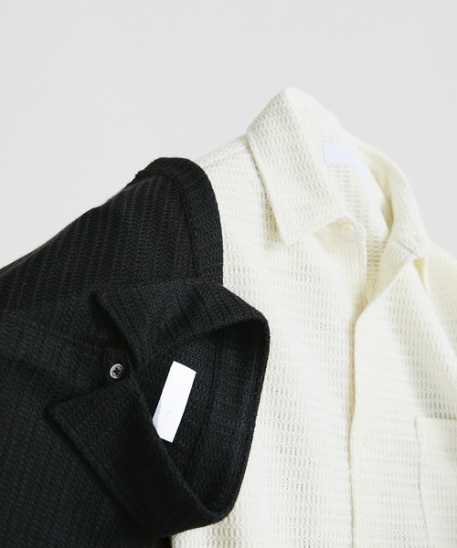 LUENNA（ルエナ）の「【LUENNA】Openwork Half Sleeve Regular Collar Shirt / 透かし編み半袖メッシュレギュラーシャツ（シャツ/ブラウス・メンズ・アイボリー/ブラック・S/M/L）」の12枚目の写真
