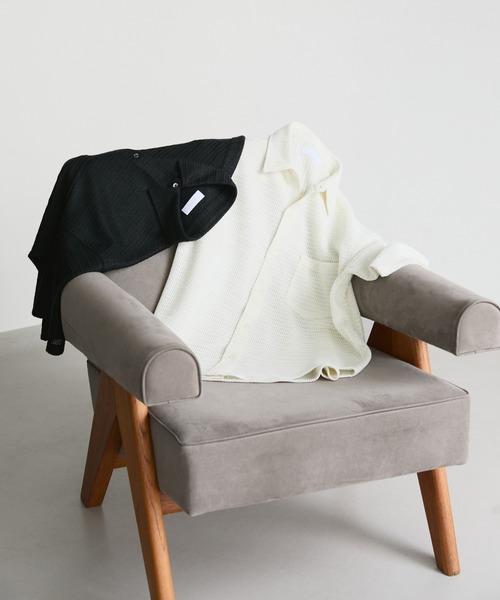 LUENNA（ルエナ）の「【LUENNA】Openwork Half Sleeve Regular Collar Shirt / 透かし編み半袖メッシュレギュラーシャツ（シャツ/ブラウス・メンズ・アイボリー/ブラック・S/M/L）」の13枚目の写真