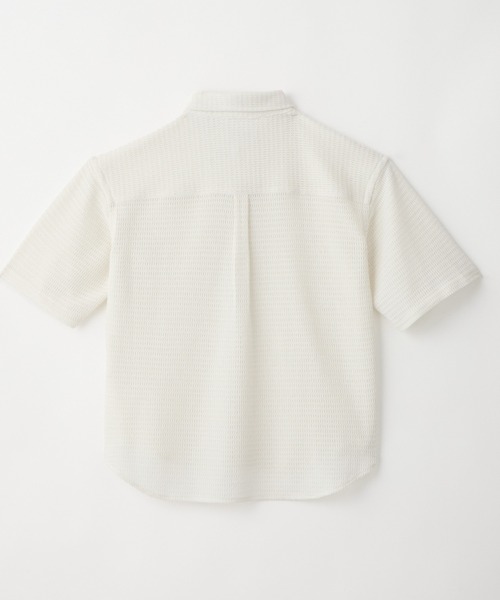 LUENNA（ルエナ）の「【LUENNA】Openwork Half Sleeve Regular Collar Shirt / 透かし編み半袖メッシュレギュラーシャツ（シャツ/ブラウス・メンズ・アイボリー/ブラック・S/M/L）」の16枚目の写真