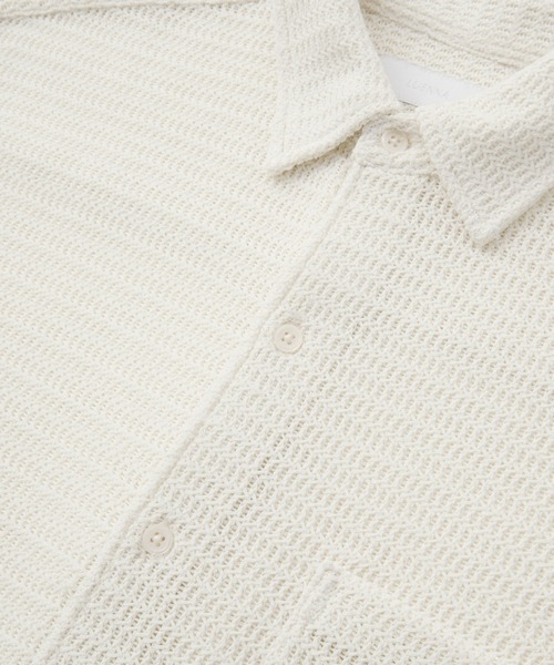 LUENNA（ルエナ）の「【LUENNA】Openwork Half Sleeve Regular Collar Shirt / 透かし編み半袖メッシュレギュラーシャツ（シャツ/ブラウス・メンズ・アイボリー/ブラック・S/M/L）」の17枚目の写真