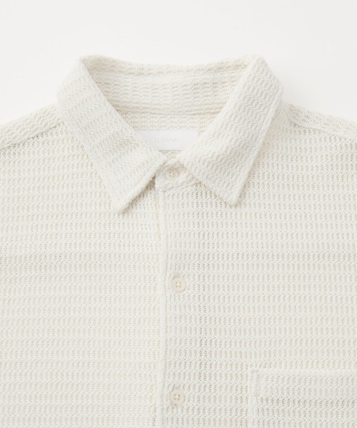 LUENNA（ルエナ）の「【LUENNA】Openwork Half Sleeve Regular Collar Shirt / 透かし編み半袖メッシュレギュラーシャツ（シャツ/ブラウス・メンズ・アイボリー/ブラック・S/M/L）」の18枚目の写真