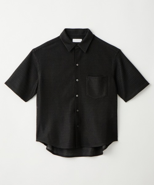 LUENNA（ルエナ）の「【LUENNA】Openwork Half Sleeve Regular Collar Shirt / 透かし編み半袖メッシュレギュラーシャツ（シャツ/ブラウス・メンズ・アイボリー/ブラック・S/M/L）」の22枚目の写真