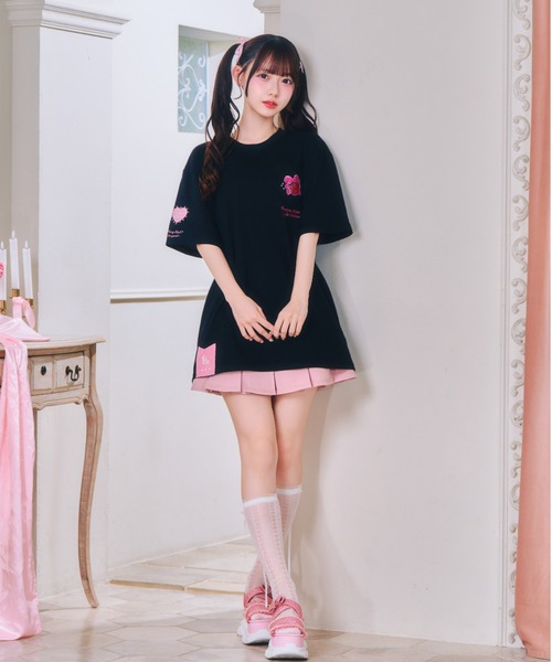 ReAmour(リアムール)の「スイーツリボンBIGT(Tシャツ/カットソー・レディース・ブラック/ピンク/ホワイト・FREE)」の5枚目の写真