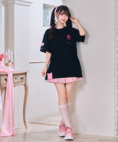 ReAmour(リアムール)の「スイーツリボンBIGT(Tシャツ/カットソー・レディース・ブラック/ピンク/ホワイト・FREE)」の6枚目の写真