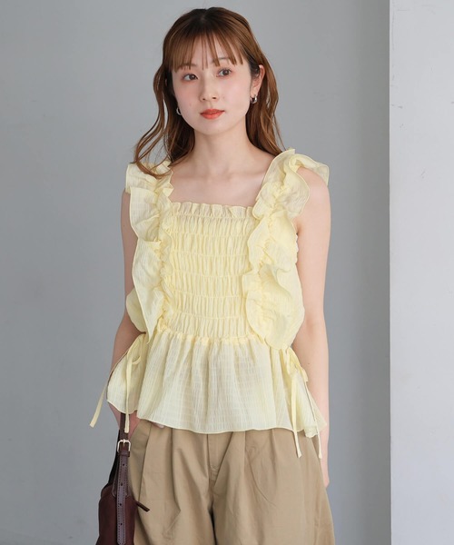 tiptop(ティップトップ)の「肩フリルシャーリングブラウス(シャツ/ブラウス・レディース・ブラック/オフホワイト/イエロー/ホワイト系その他・FREE)」の22枚目の写真
