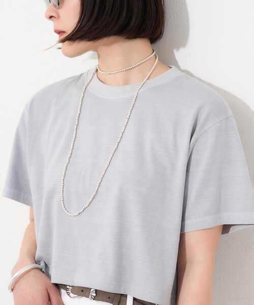 Whim Gazette(ウィムガゼット)の「ピグメントショートTシャツ(Tシャツ/カットソー・レディース・ネイビー/グレー/オフホワイト・FREE)」の17枚目の写真