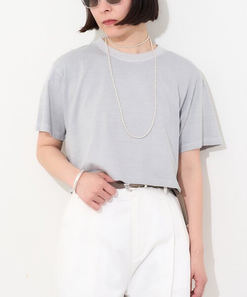 Whim Gazette(ウィムガゼット)の「ピグメントショートTシャツ(Tシャツ/カットソー・レディース・ネイビー/グレー/オフホワイト・FREE)」の16枚目の写真