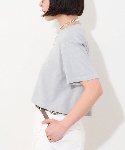 Whim Gazette(ウィムガゼット)の「ピグメントショートTシャツ(Tシャツ/カットソー・レディース・ネイビー/グレー/オフホワイト・FREE)」の13枚目の写真