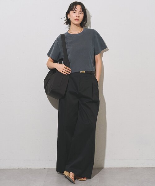 Whim Gazette(ウィムガゼット)の「ピグメントショートTシャツ(Tシャツ/カットソー・レディース・ネイビー/グレー/オフホワイト・FREE)」の18枚目の写真