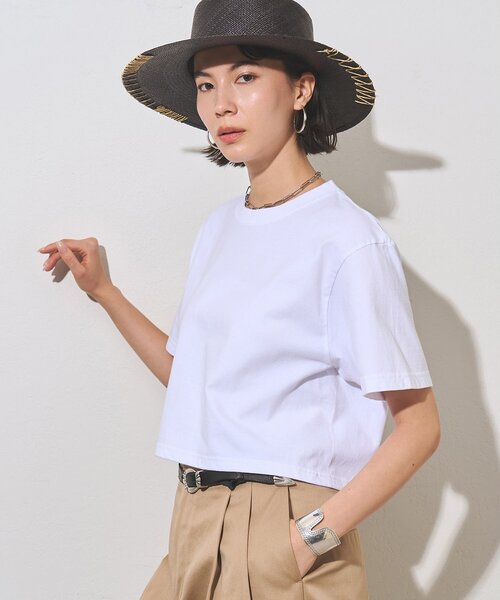 Whim Gazette(ウィムガゼット)の「ピグメントショートTシャツ(Tシャツ/カットソー・レディース・ネイビー/グレー/オフホワイト・FREE)」の5枚目の写真