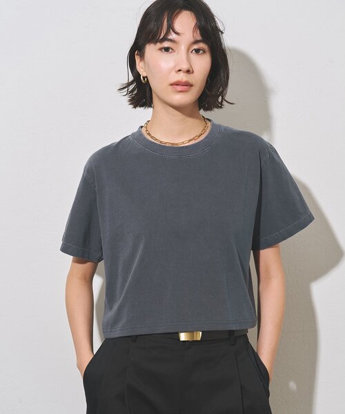 Whim Gazette(ウィムガゼット)の「ピグメントショートTシャツ(Tシャツ/カットソー・レディース・ネイビー/グレー/オフホワイト・FREE)」の19枚目の写真