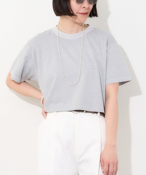 Whim Gazette(ウィムガゼット)の「ピグメントショートTシャツ(Tシャツ/カットソー・レディース・ネイビー/グレー/オフホワイト・FREE)」の12枚目の写真