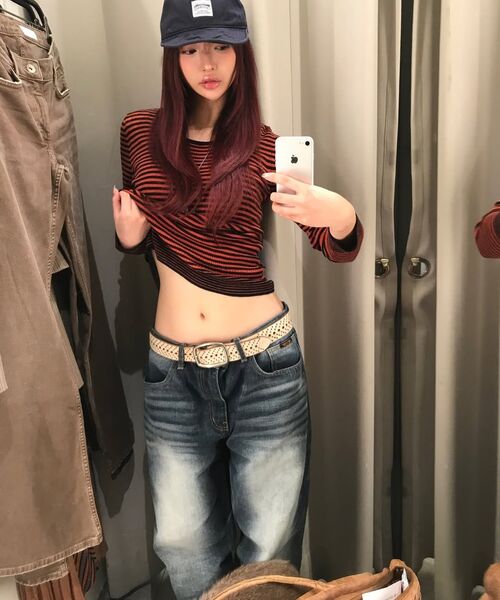 ERSCO(イーアルエスコ)の「ウォッシング レギュラーデニムパンツ_ディープブルー(デニムパンツ・レディース・その他・1/2/3)」の6枚目の写真