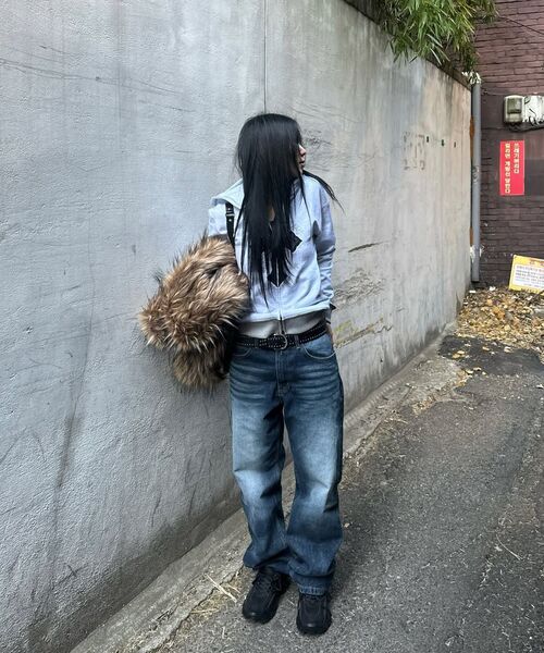 ERSCO(イーアルエスコ)の「ウォッシング レギュラーデニムパンツ_ディープブルー(デニムパンツ・レディース・その他・1/2/3)」の8枚目の写真