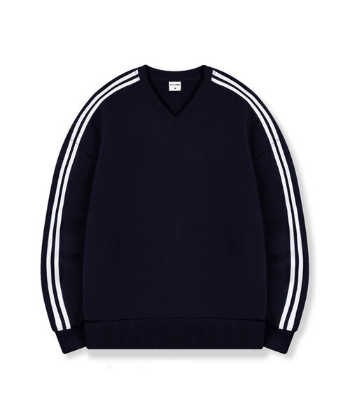 BASIC LABEL（ベーシックラベル）の「Nox Oversized fit track V-neck sweatshirt 5 Color [BLBV_1001]（スウェット・レディース・ホワイト/ブラック/ネイビー/グレー/アイボリー・SMALL/MEDIUM/LARGE/X-LARGE）」の5枚目の写真