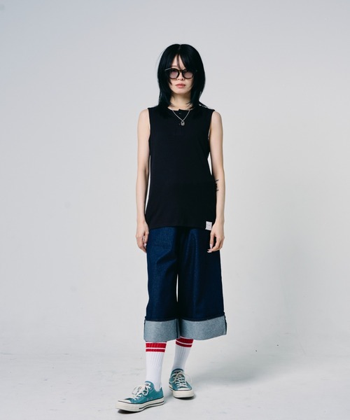 EFFECTEN（エフェクテン）の「【EFFECTEN】Henry neck tank top（タンクトップ・メンズ・ホワイト/ブラック・MEDIUM/LARGE/X-LARGE）」の2枚目の写真