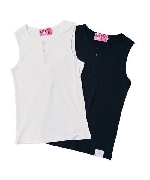 EFFECTEN（エフェクテン）の「【EFFECTEN】Henry neck tank top（タンクトップ・メンズ・ホワイト/ブラック・MEDIUM/LARGE/X-LARGE）」の6枚目の写真