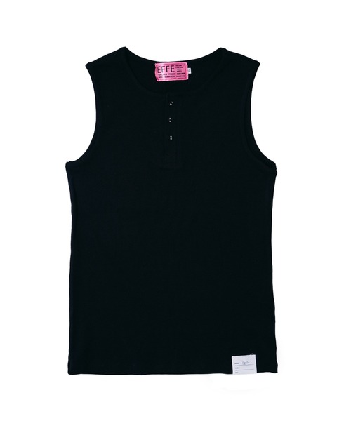 EFFECTEN（エフェクテン）の「【EFFECTEN】Henry neck tank top（タンクトップ・メンズ・ホワイト/ブラック・MEDIUM/LARGE/X-LARGE）」の3枚目の写真