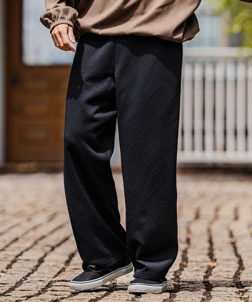 CAMBIO(カンビオ)の「mp15108-Cotton Flexiguard Wide Straight Pants フクレジャガードワイドストレートパンツ(A71726cmb)(その他パンツ・メンズ・ミックスグレー/ブラック/ロイヤルブルー・L/M/S)」の2枚目の写真