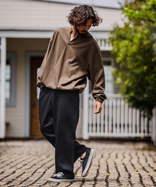 CAMBIO(カンビオ)の「mp15108-Cotton Flexiguard Wide Straight Pants フクレジャガードワイドストレートパンツ(A71726cmb)(その他パンツ・メンズ・ミックスグレー/ブラック/ロイヤルブルー・L/M/S)」の7枚目の写真