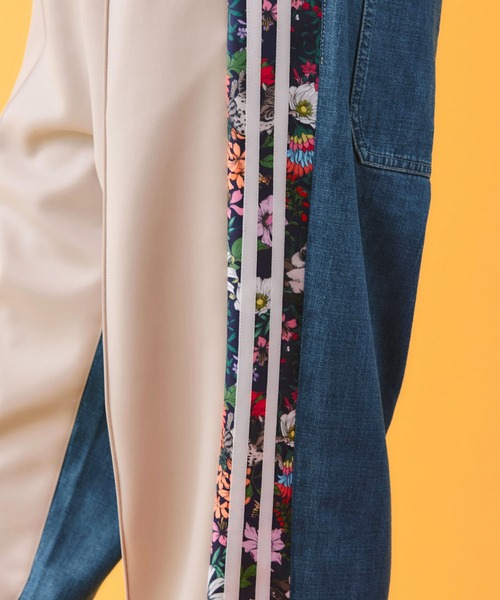 ScoLar(スカラー)の「162646:サイドライン入り ジャージ×デニムパンツ(デニムパンツ・レディース・ベージュ/ブラック・M)」の10枚目の写真