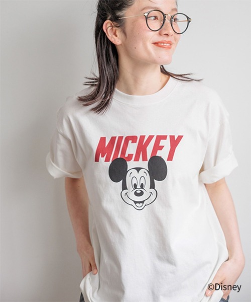 studio CLIP(スタディオクリップ)の「MICKEY / ロゴTシャツ(Tシャツ/カットソー・レディース・チャコールグレー/グレー/オフホワイト・FREE)」の2枚目の写真