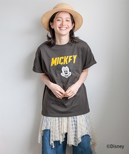 studio CLIP(スタディオクリップ)の「MICKEY / ロゴTシャツ(Tシャツ/カットソー・レディース・チャコールグレー/グレー/オフホワイト・FREE)」の19枚目の写真