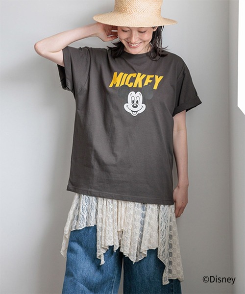 studio CLIP(スタディオクリップ)の「MICKEY / ロゴTシャツ(Tシャツ/カットソー・レディース・チャコールグレー/グレー/オフホワイト・FREE)」の18枚目の写真