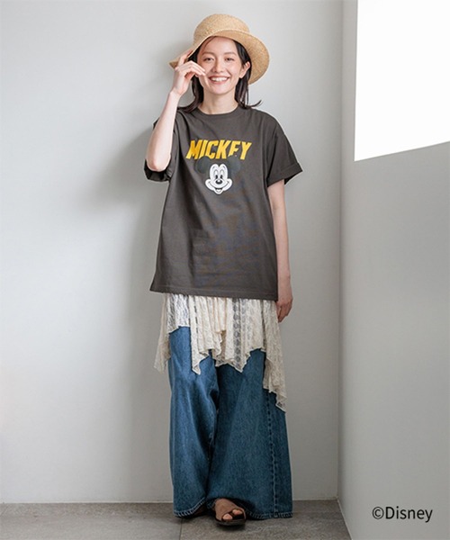 studio CLIP(スタディオクリップ)の「MICKEY / ロゴTシャツ(Tシャツ/カットソー・レディース・チャコールグレー/グレー/オフホワイト・FREE)」の17枚目の写真