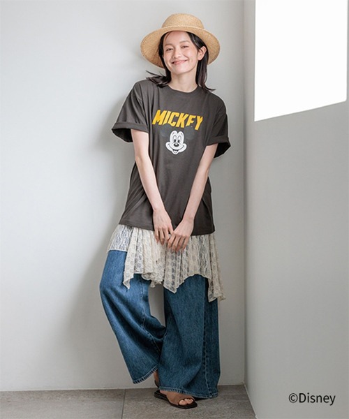 studio CLIP(スタディオクリップ)の「MICKEY / ロゴTシャツ(Tシャツ/カットソー・レディース・チャコールグレー/グレー/オフホワイト・FREE)」の16枚目の写真