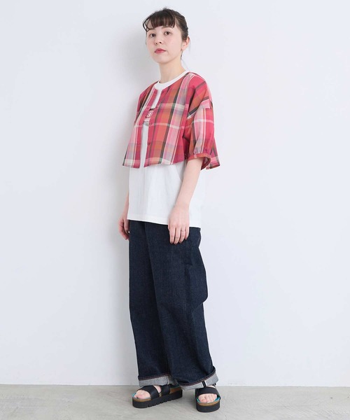 l'atelier du savon(アトリエドサボン)の「アップリケ刺繍 ティーカップTシャツ(Tシャツ/カットソー・レディース・オートミール/ネイビー/ホワイト・FREE)」の15枚目の写真