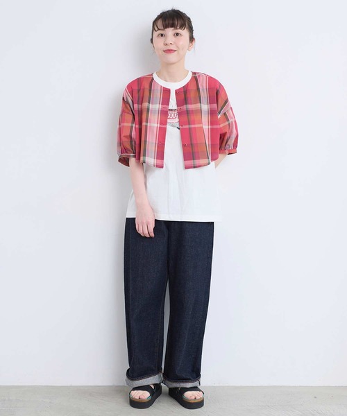 l'atelier du savon(アトリエドサボン)の「アップリケ刺繍 ティーカップTシャツ(Tシャツ/カットソー・レディース・オートミール/ネイビー/ホワイト・FREE)」の14枚目の写真
