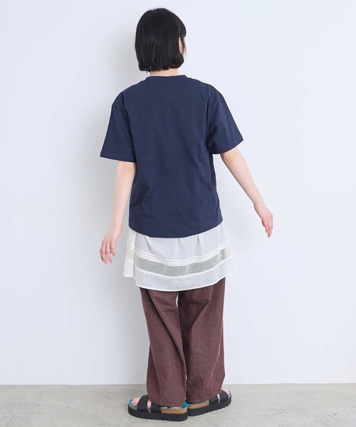 l'atelier du savon(アトリエドサボン)の「アップリケ刺繍 ティーカップTシャツ(Tシャツ/カットソー・レディース・オートミール/ネイビー/ホワイト・FREE)」の17枚目の写真