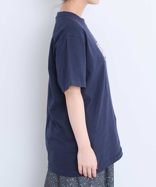 l'atelier du savon(アトリエドサボン)の「アップリケ刺繍 ティーカップTシャツ(Tシャツ/カットソー・レディース・オートミール/ネイビー/ホワイト・FREE)」の10枚目の写真