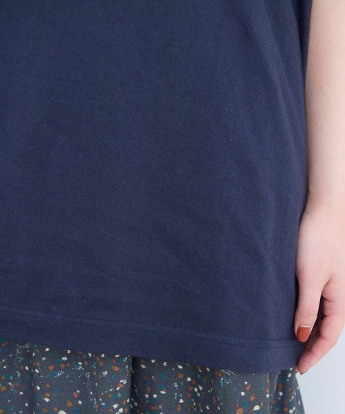 l'atelier du savon(アトリエドサボン)の「アップリケ刺繍 ティーカップTシャツ(Tシャツ/カットソー・レディース・オートミール/ネイビー/ホワイト・FREE)」の5枚目の写真