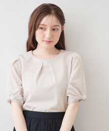 index | 【吸水速乾】ストライプ調デザインスリーブトップス《洗濯機OK》(Tシャツ/カットソー)