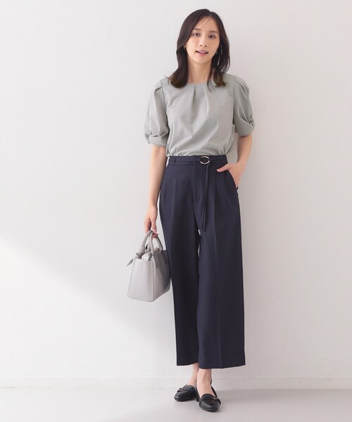 index(インデックス)の「【吸水速乾】ストライプ調デザインスリーブトップス《洗濯機OK》(Tシャツ/カットソー・レディース・ブラウン系その他3/ピンク系7/ブルー系その他4/ベージュ系その他6/チャコール・42/40/38/36/34/44)」の8枚目の写真
