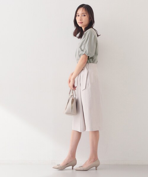 index(インデックス)の「【吸水速乾】ストライプ調デザインスリーブトップス《洗濯機OK》(Tシャツ/カットソー・レディース・ブラウン系その他3/ピンク系7/ブルー系その他4/ベージュ系その他6/チャコール・42/40/38/36/34/44)」の13枚目の写真