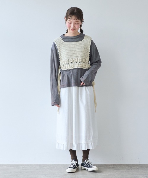 bulle de savon(ビュルデサボン)の「puka pukaはなビスチェ(ニット/セーター・レディース・ホワイト・FREE)」の11枚目の写真