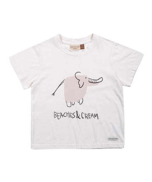 BEACHESAND CREAM KIDS(ビーチスアンドクリームキッズ)の「エリー 半袖Tシャツ-ホワイト(Tシャツ/カットソー・レディース・ホワイト・LARGE/MEDIUM/SMALL)」の1枚目の写真