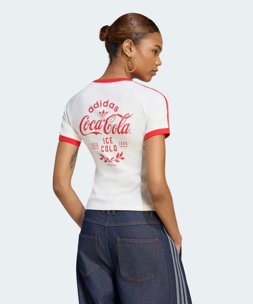 adidas(アディダス)の「スリーストライプス 半袖Tシャツ / 3 STRIPES TEE / アディダスオリジナルス adidas Originals(Tシャツ/カットソー・レディース・レッド/ホワイト・MEDIUM/SMALL/X-SMALL/XX-LARGE/3XL/X-LARGE/LARGE)」の2枚目の写真