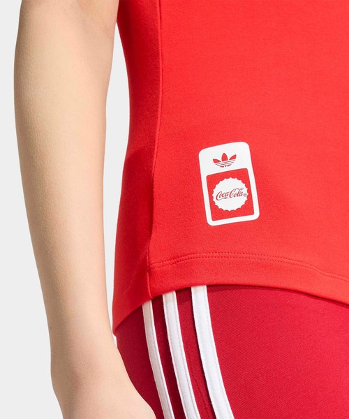 adidas(アディダス)の「スリーストライプス 半袖Tシャツ / 3 STRIPES TEE / アディダスオリジナルス adidas Originals(Tシャツ/カットソー・レディース・レッド/ホワイト・MEDIUM/SMALL/X-SMALL/XX-LARGE/3XL/X-LARGE/LARGE)」の5枚目の写真