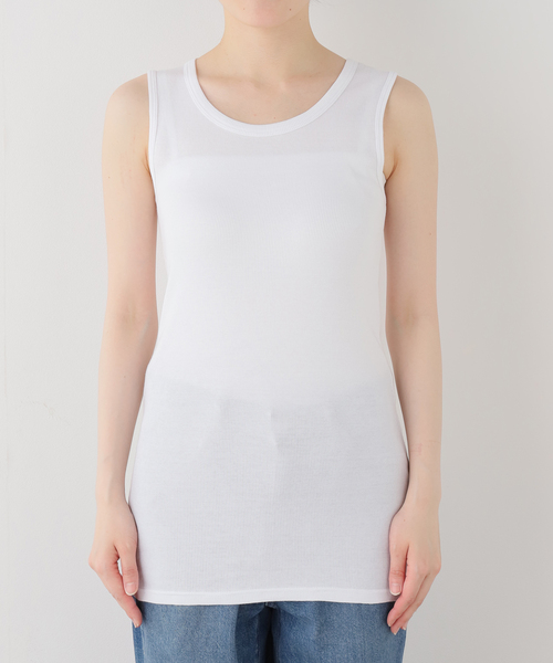 JOURNAL STANDARD LUXE(ジャーナルスタンダード ラックス)の「テレコ タンクトップ(Tシャツ/カットソー・レディース・ベージュ/ブラック/ライトグレー/ホワイト・FREE)」の2枚目の写真
