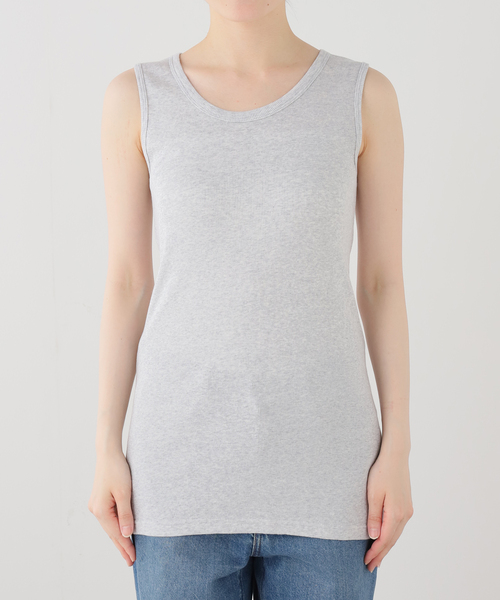 JOURNAL STANDARD LUXE(ジャーナルスタンダード ラックス)の「テレコ タンクトップ(Tシャツ/カットソー・レディース・ベージュ/ブラック/ライトグレー/ホワイト・FREE)」の3枚目の写真
