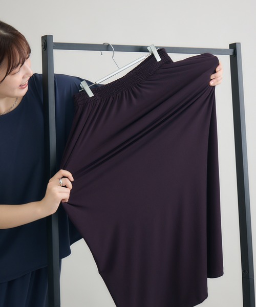 meeny miny(ミーニーマイニー)の「とろみ~スカート(スカート・レディース・パープル/ブルー/スミクロ・M-L/S-M)」の4枚目の写真